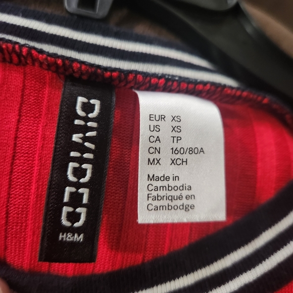 Divided Red Ribbed Mini Dress - Picture 3 of 3